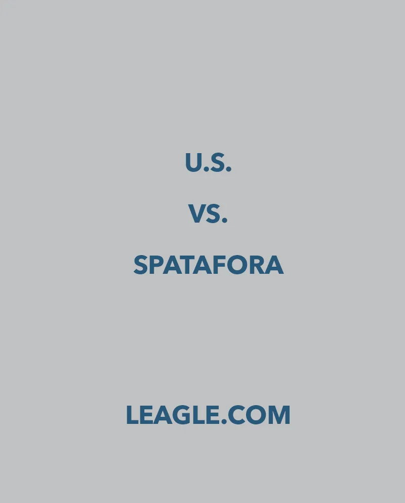 A picture of the us vs. Spatafora game on leagle. Com