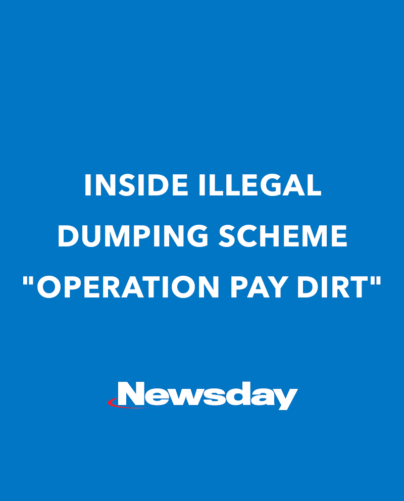 A blue background with the words inside illegal dumping scheme " operation pay dirt ".