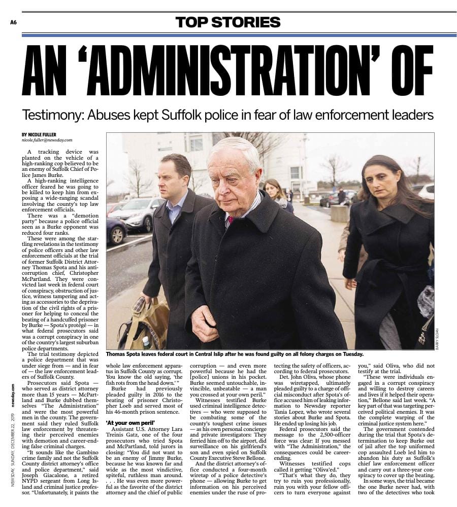 First-page preview of archived Newsday coverage dated December 22, 2019