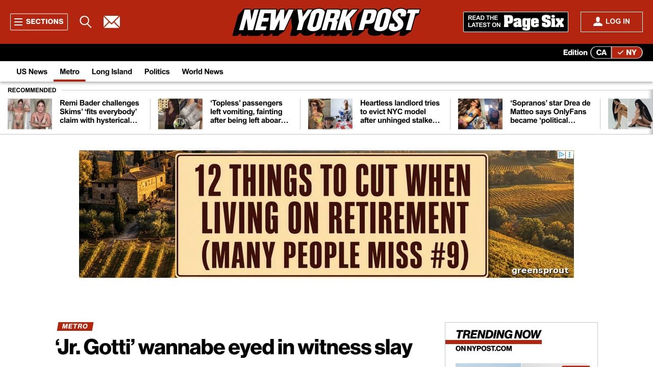 New York Post report concerning Robert Spatafora and an unresolved homicide allegation
